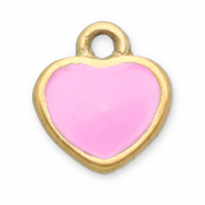 Colgantes Acero Inox corazón Dorado-rosa