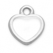 Colgantes Acero Inox corazón Plateado-blanco
