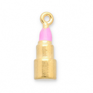 Colgantes Acero Inox lápiz labial Dorado-rosa