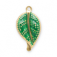 Colgantes Acero Inox hoja Dorado-verde