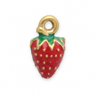 Colgantes Acero Inox fresa Dorado-rojo-verde
