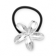 Accesorios para el pelo Coleteros para pelo con met&aacute;lico flor Plateado-negro