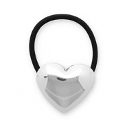 Accesorios para el pelo Coleteros para pelo con met&aacute;lico coraz&oacute;n Plateado-negro