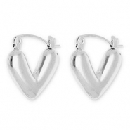 Pendientes Acero Inox criollas corazón Plateado