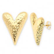 Pendientes Acero Inox corazón Dorado