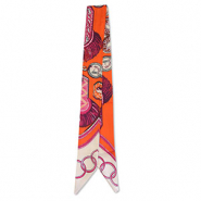 Bandana Pañuelo con patrón Naranja-magenta-beige