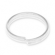Fornituras metálicos DQ anillos dobles Plateado vieja (sin níquel)