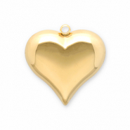 Colgantes Acero Inox corazón Dorado