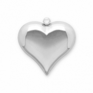 Colgantes Acero Inox corazón Plateado