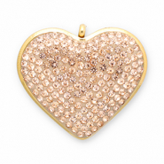 Colgantes Acero Inox corazón Dorado-champagne