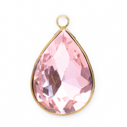 Colgantes Acero Inox faceteado gota Dorado-rosado