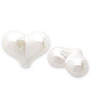 Imitación de perlas de agua dulce corazón Blanco