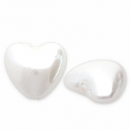 Imitación de perlas de agua dulce corazón Blanco