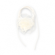 Choker con flor de organza Blancuzco