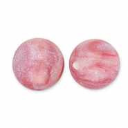 Abalorios acrílicos con glitter 8 mm Rosa-turquesa