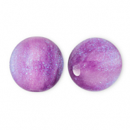 Abalorios acrílicos con glitter 8 mm Púrpura-turquesa