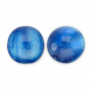 Abalorios acrílicos con glitter 8 mm Azul-turquesa