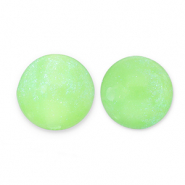 Abalorios acrílicos con glitter 8 mm Verde claro-turquesa