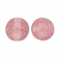 Abalorios acrílicos con glitter 12 mm Rosa malva-plateado