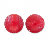 Abalorios acrílicos con glitter 12 mm Rojo-turquesa