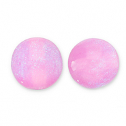 Abalorios acrílicos con glitter 12 mm Rosa lila-turquesa