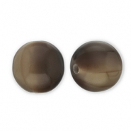 Abalorios de resina 12mm Greige-marr&oacute;n oscuro