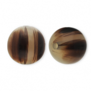 Abalorios de resina 14mm Beige arena-marr&oacute;n