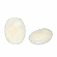 Abalorios acr&iacute;licos &oacute;valo Blancuzco-blanco