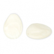 Abalorios acr&iacute;licos gota Blancuzco-blanco