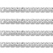 Cadena Strass Acero Inox 3mm Plateado-cristal
