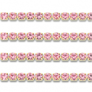 Cadena Strass Acero Inox 2mm Dorado-rosado