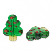 Abalorios de vidrio árbol navideño Verde oscuro