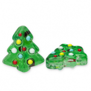 Abalorios de vidrio árbol navideño Verde-multicolor