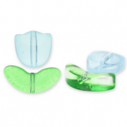 Abalorios de vidrio tulipán Azul claro-verde