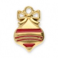 Colgantes Acero Inox esfera navideñas Dorado-rojo