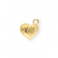 Colgantes Acero Inox corazón con silueta Dorado