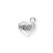 Colgantes Acero Inox corazón con silueta Plateado