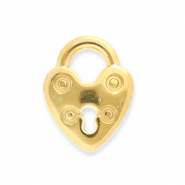 Colgantes Acero Inox candado corazón Dorado