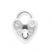 Colgantes Acero Inox candado corazón Plateado