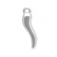 Colgantes Acero Inox cuerno de la suerte Plateado