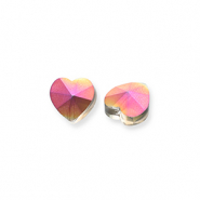 Abalorios faceteados Fashion coraz&oacute;n Plateado-cubierta AB