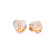 Abalorios faceteados Fashion coraz&oacute;n Beige melocot&oacute;n-revestimiento pearl shine