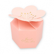 Cajitas de joyer&iacute;a (regalo) flor "Just for you" Rosa claro-dorado