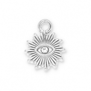 Colgantes Acero Inox sol con Ojo Providencia con strass Plateado-transparente