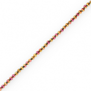Abalorios Hematita bola faceteada 4mm Rosa-amarillo-cubierta AB