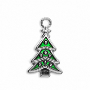 Colgantes met&aacute;licos &aacute;rbol de navidad Plateado-verde