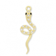 Metal TQ lat&oacute;n colgante serpiente Dorado-transparente