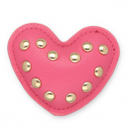 Colgantes llamativos con tachas coraz&oacute;n Rosa oscuro-dorado