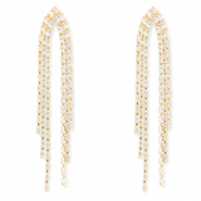 Pendiente de lat&oacute;n Eco-brass&reg; con zirc&oacute;n Dorado-cristal