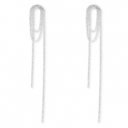 Pendiente de lat&oacute;n Eco-brass&reg; con strass Plateado-cristal